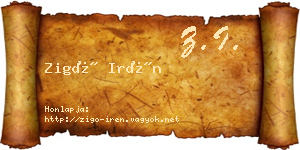 Zigó Irén névjegykártya